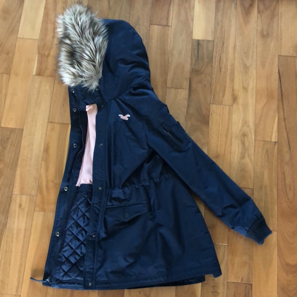 ❌ SOLD ❌ XS Hollister dark-blue/pink parka